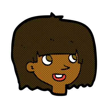 komik karikatür mutlu kadın yüzü