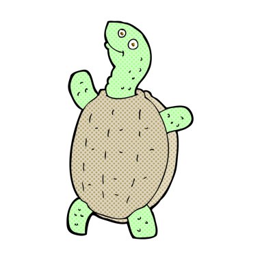 komik karikatür mutlu kaplumbağa