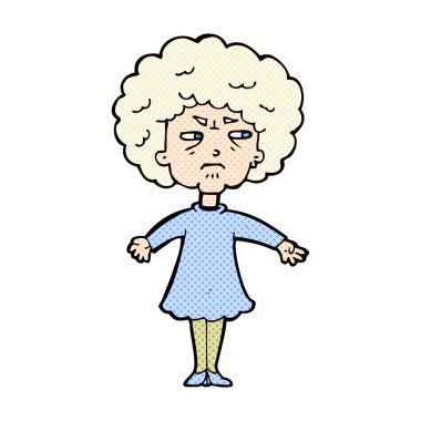 komik karikatür acı yaşlı kadın