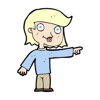 komik karikatür işaret eden kişi