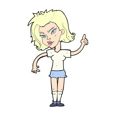 komik karikatür kadın fikri ile