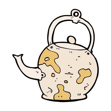 komik karikatür eski çaydanlık