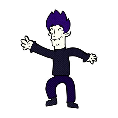 komik karikatür mutlu vampir adam