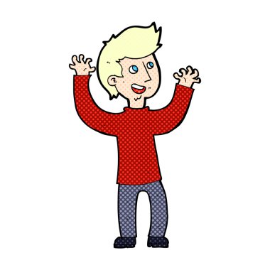 komik karikatür mutlu adam