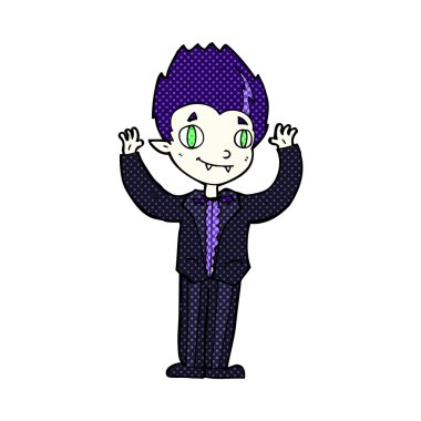 komik karikatür vampir çocuk