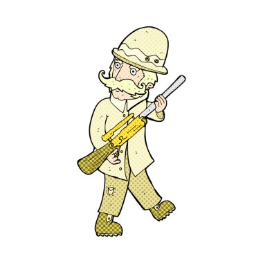 komik karikatür büyük oyun avcı