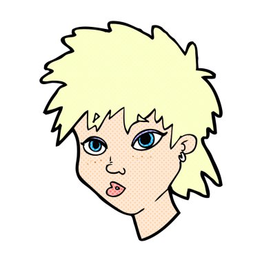 komik karikatür meraklı kız