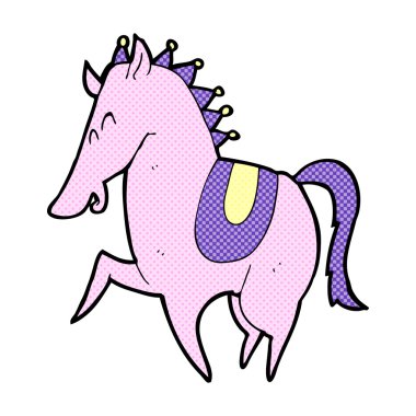 komik karikatür Şahlanan at