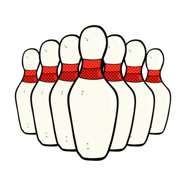 komik karikatür bowling pin