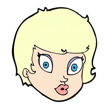 çizgi çizgi film sürpriz kadın yüzü