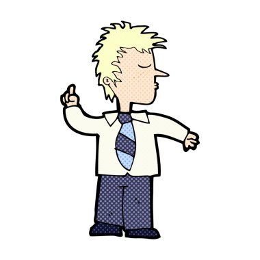 komik karikatür adam onun noktası yapma