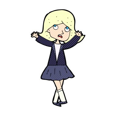 komik karikatür mutsuz kız