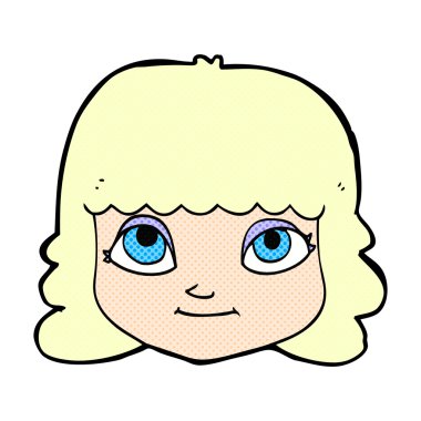 komik karikatür mutlu kadın yüzü