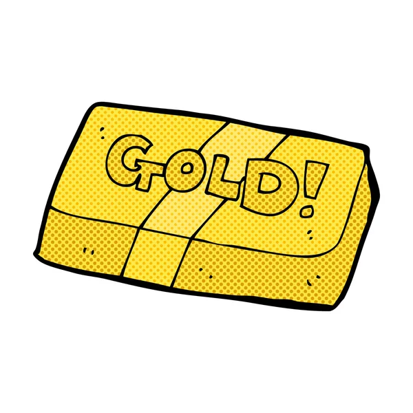 Strip cartoon balk van goud — Stockvector