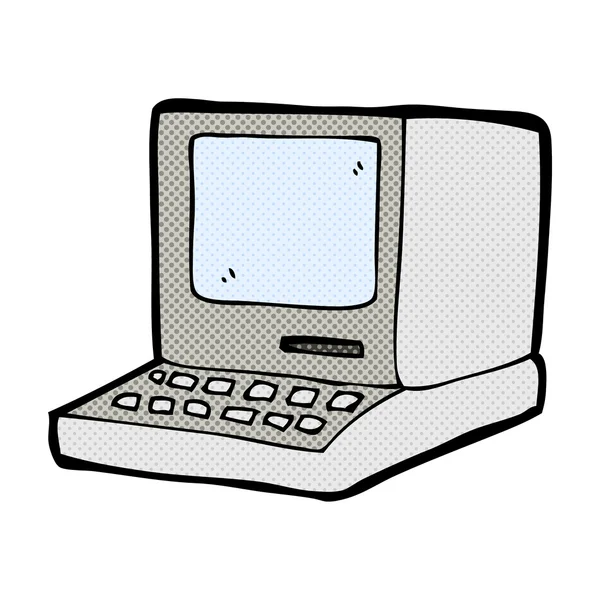 Historieta vieja computadora de dibujos animados — Vector de stock