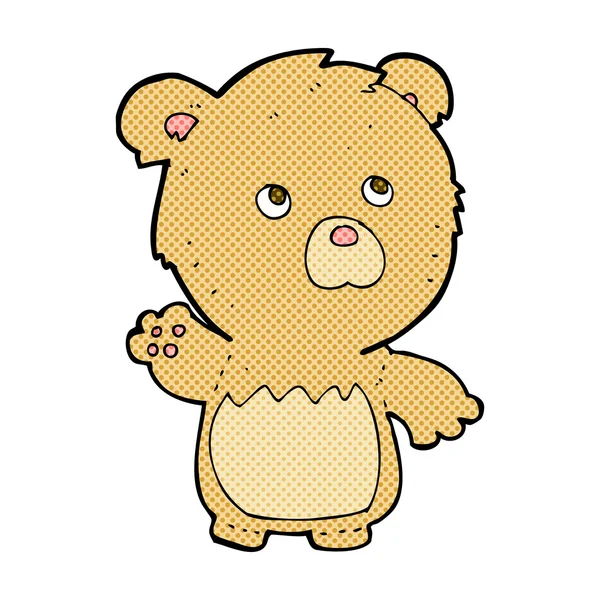 Comic cartoon teddy bear — Stock Vector