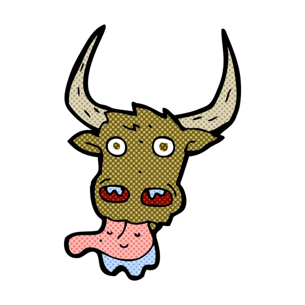 Cara de vaca de desenho animado cômico — Vetor de Stock