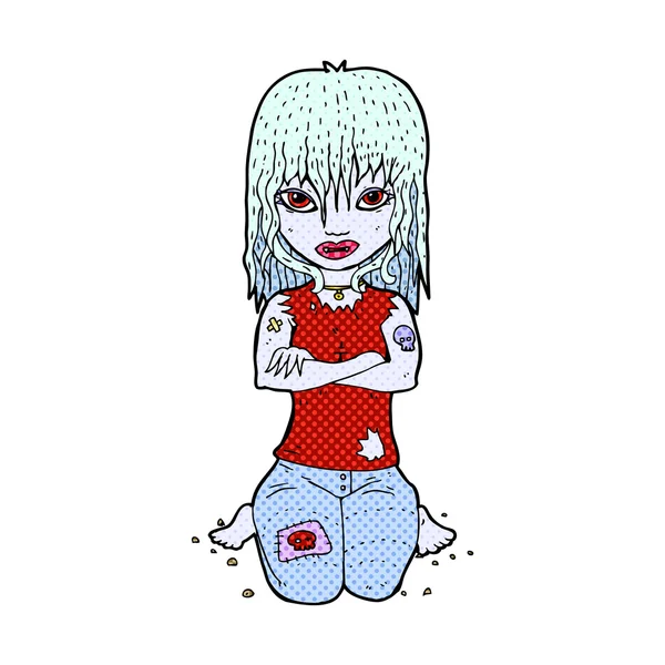 Historieta chica vampiro de dibujos animados — Vector de stock