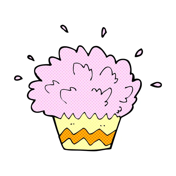 Comic cartoon exploding cupcake — Stock Vector