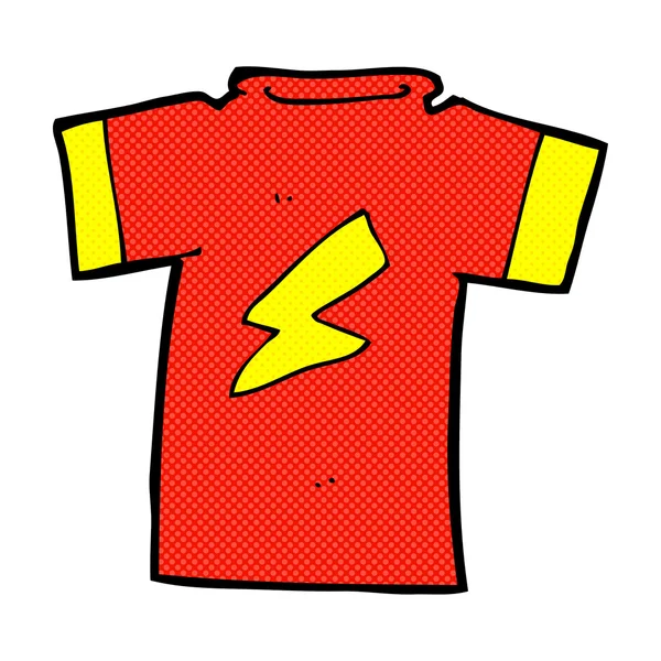 Camiseta de dibujos animados cómicos con rayo — Vector de stock