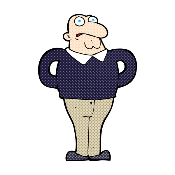 Strip cartoon bezorgd man — Stockvector