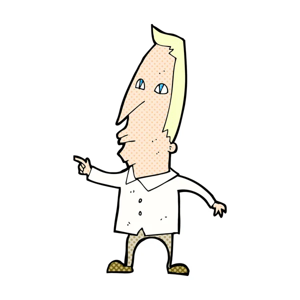 Strip cartoon aanwijsapparaat man — Stockvector