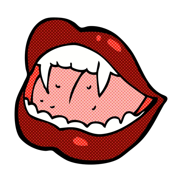 Dibujos animados cómicos labios de vampiro — Vector de stock