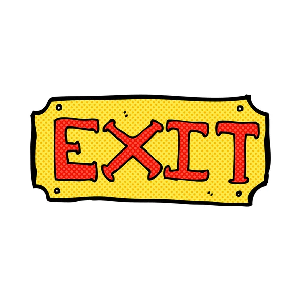 Comic cartoon exit sign — Stock Vector