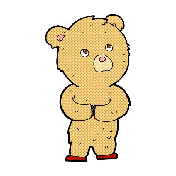 Comic cartoon teddy bear — Stock Vector