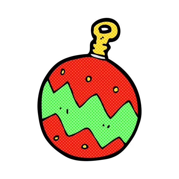 Comic-Weihnachtsbaumkugel — Stockvektor