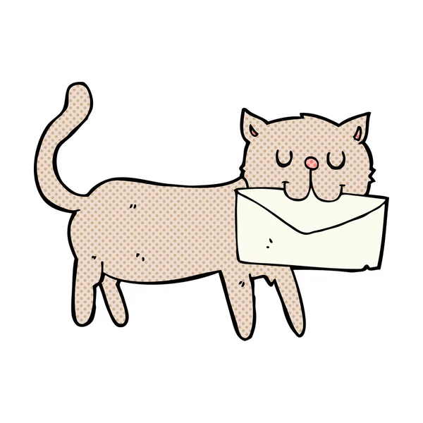 Desenho animado gato carreg carta —  Vetores de Stock