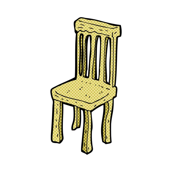 Bande dessinée vieille chaise en bois — Image vectorielle