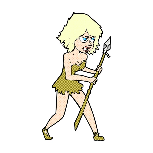 Komiksově kreslenou jeskyně dívka — Stockový vektor