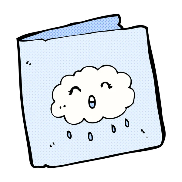 Bande dessinée carte avec motif nuage — Image vectorielle