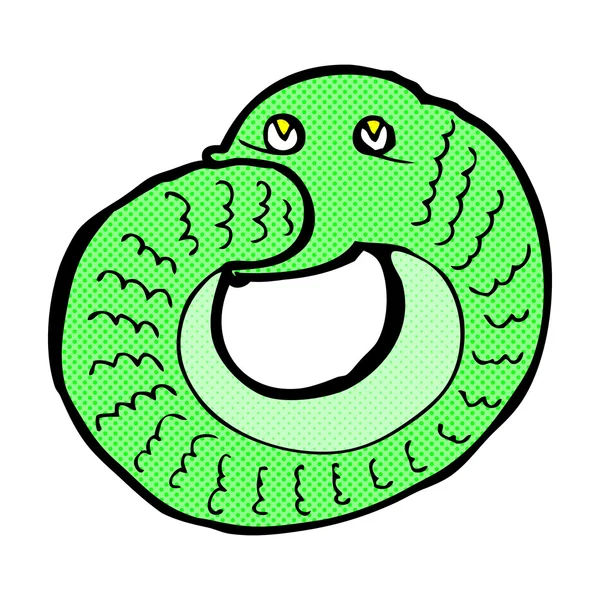 Γελοιογραφία κωμικό φίδι που τρώει την δική της ουρά — Διανυσματικό Αρχείο