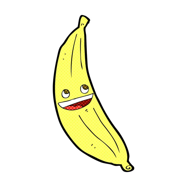 Strip cartoon gelukkig banaan — Stockvector