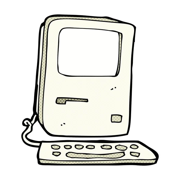 Comic Cartoon alter Computer — Stockvektor