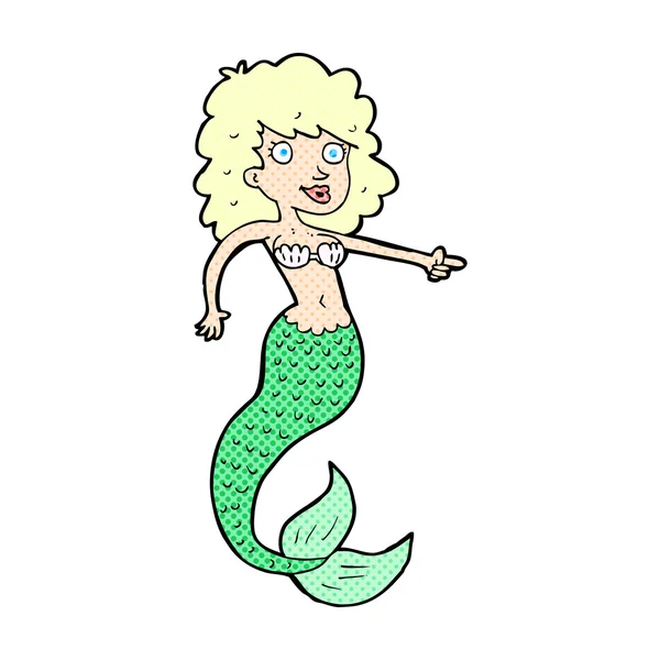 Komiksově kreslenou mořská panna — Stockový vektor