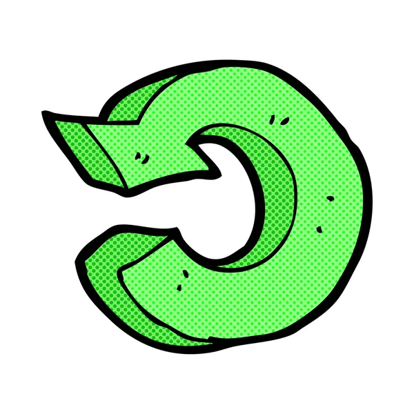 Comic cartoon recycling symbol — Stock Vector