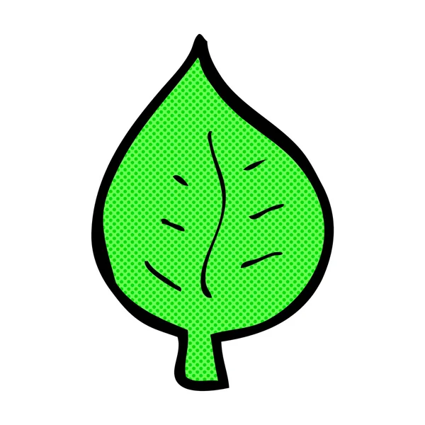 Comic cartoon leaf symbol — Stock Vector