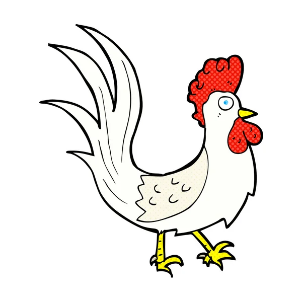 Cómic dibujos animados gallo — Vector de stock