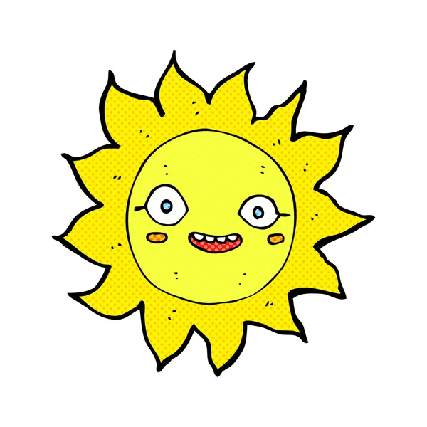 Historieta caricatura feliz sol — Vector de stock