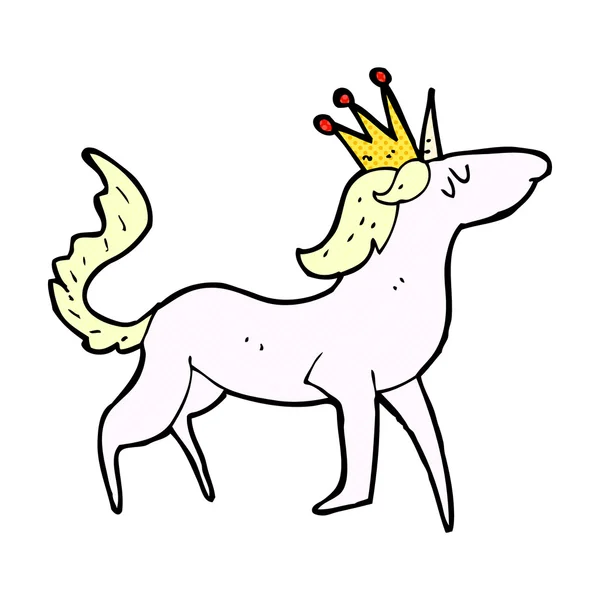 Kartun unicorn komik - Stok Vektor