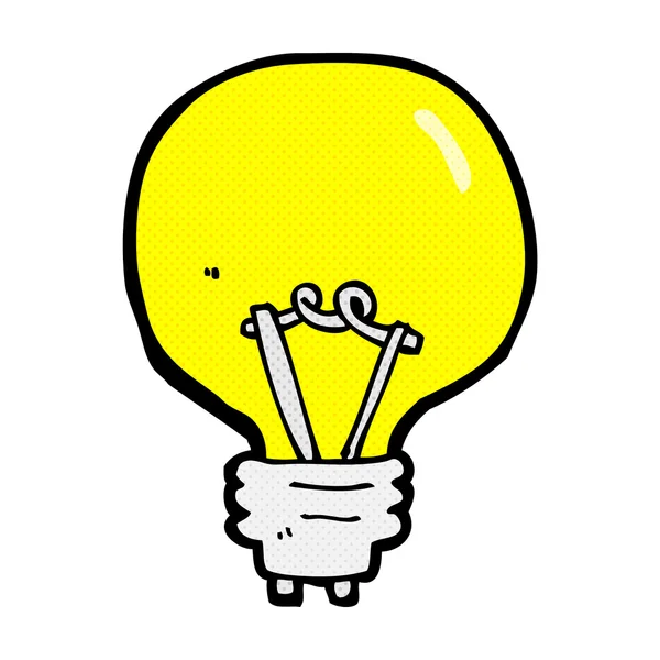 Comic cartoon light bulb — Stock Vector