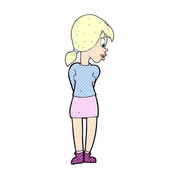 Комический мультфильм симпатичная девушка — стоковый вектор