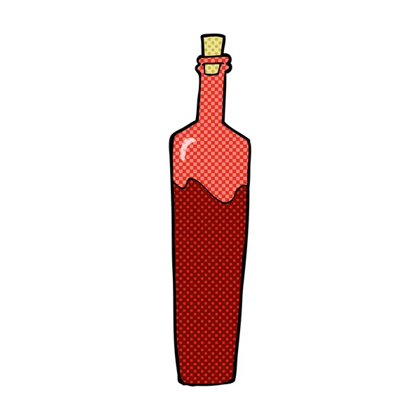 Cómic de dibujos animados elegante botella — Vector de stock