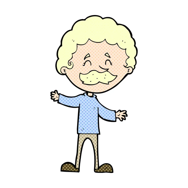 Комический мультфильм "Счастливый человек с горлышком" — стоковый вектор