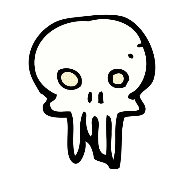 Comic cartoon spooky skull symbol — Stock Vector