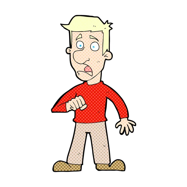 Komiks kreslený šokovaný muž — Stockový vektor