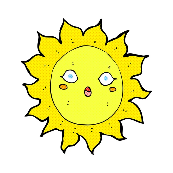 Cómic dibujos animados sol — Vector de stock